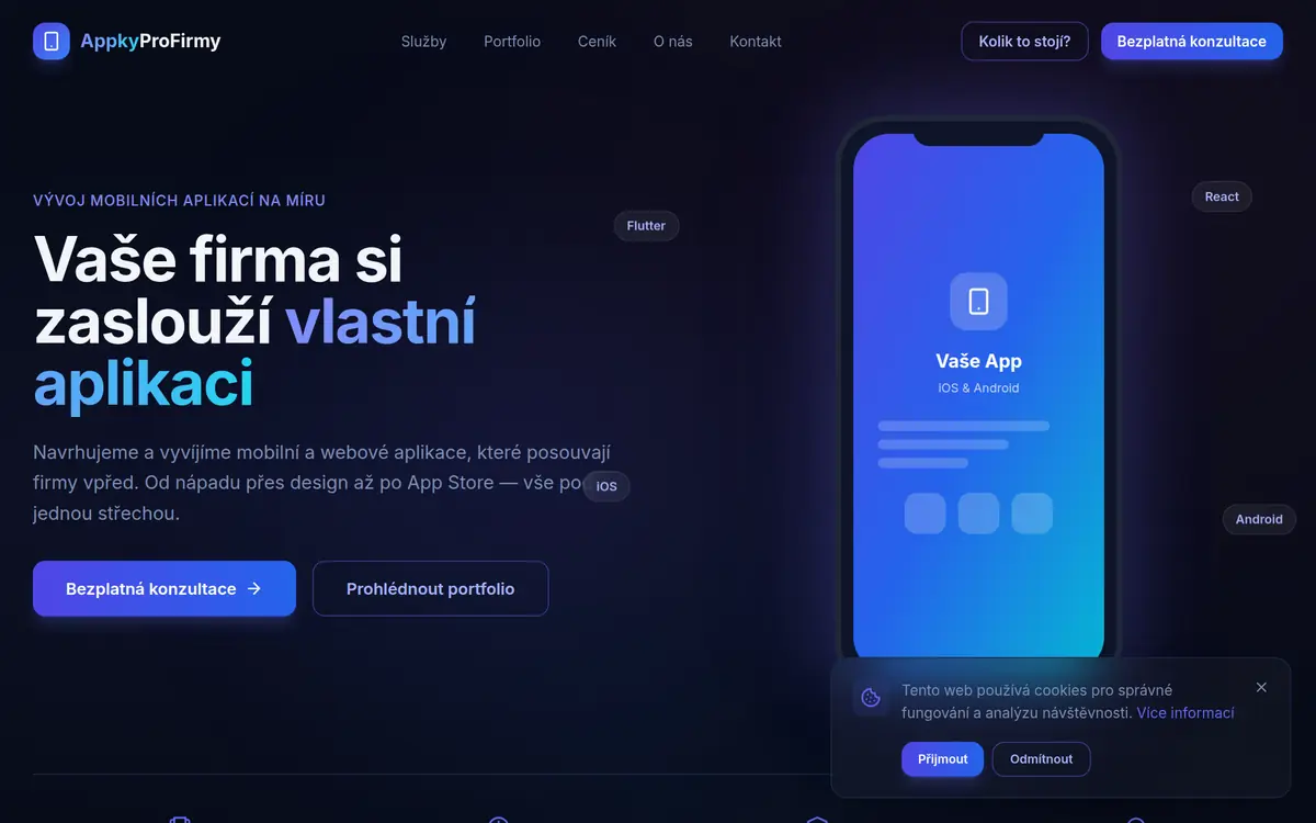 Náhled webu appkyprofirmy.cz