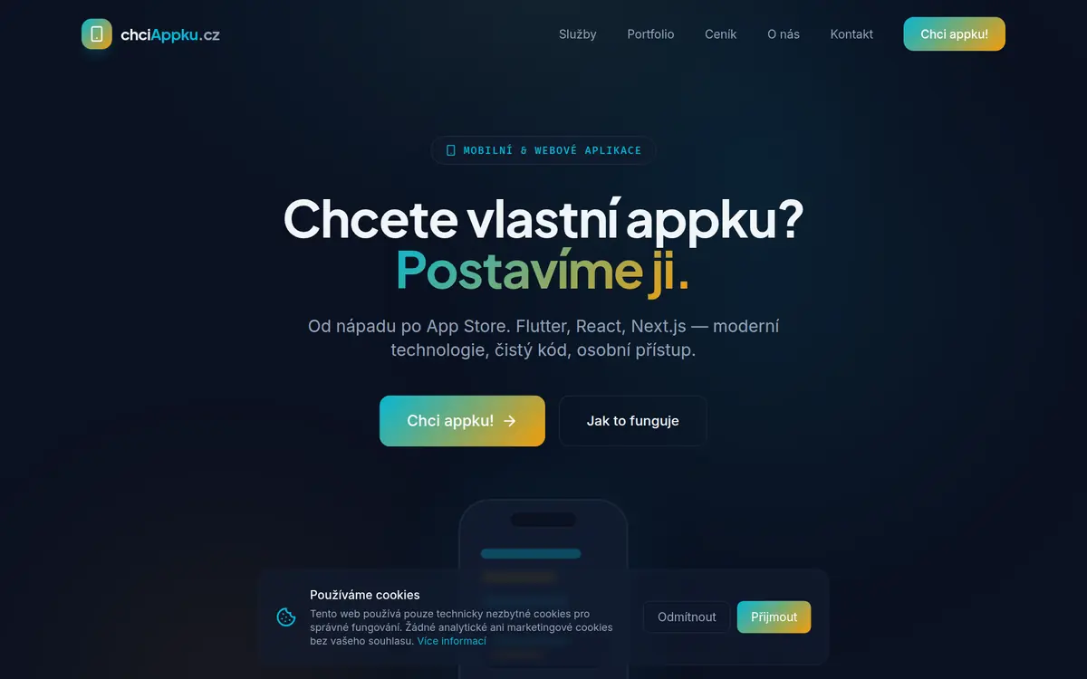 Náhled webu chciappku.cz