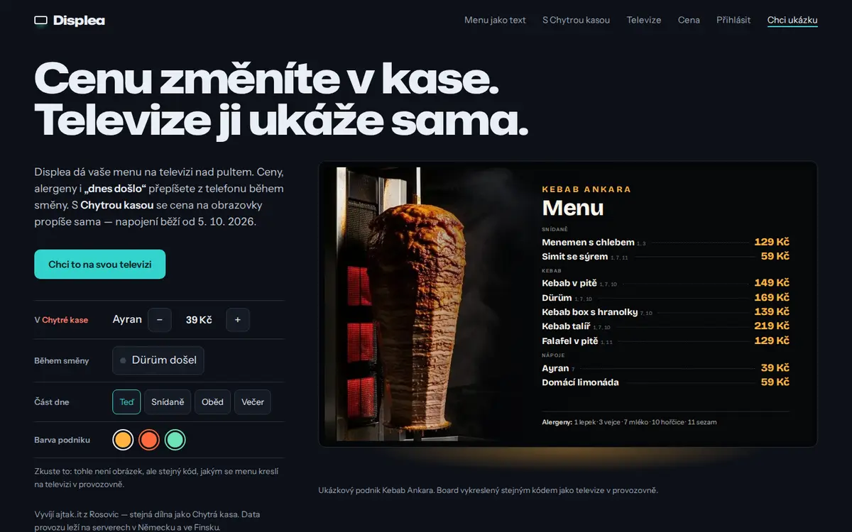 Náhled webu Displea