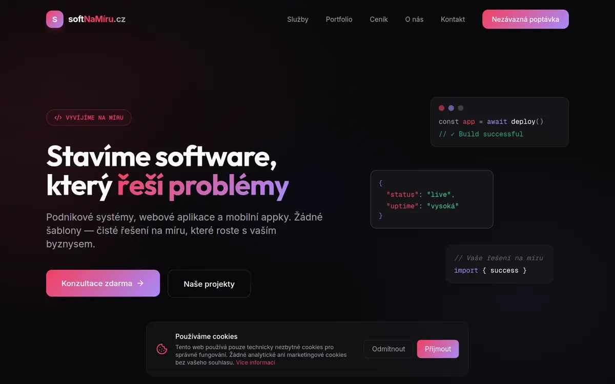 Náhled webu softnamiru.cz